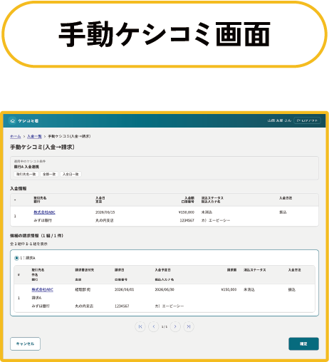 手動ケシコミ画面